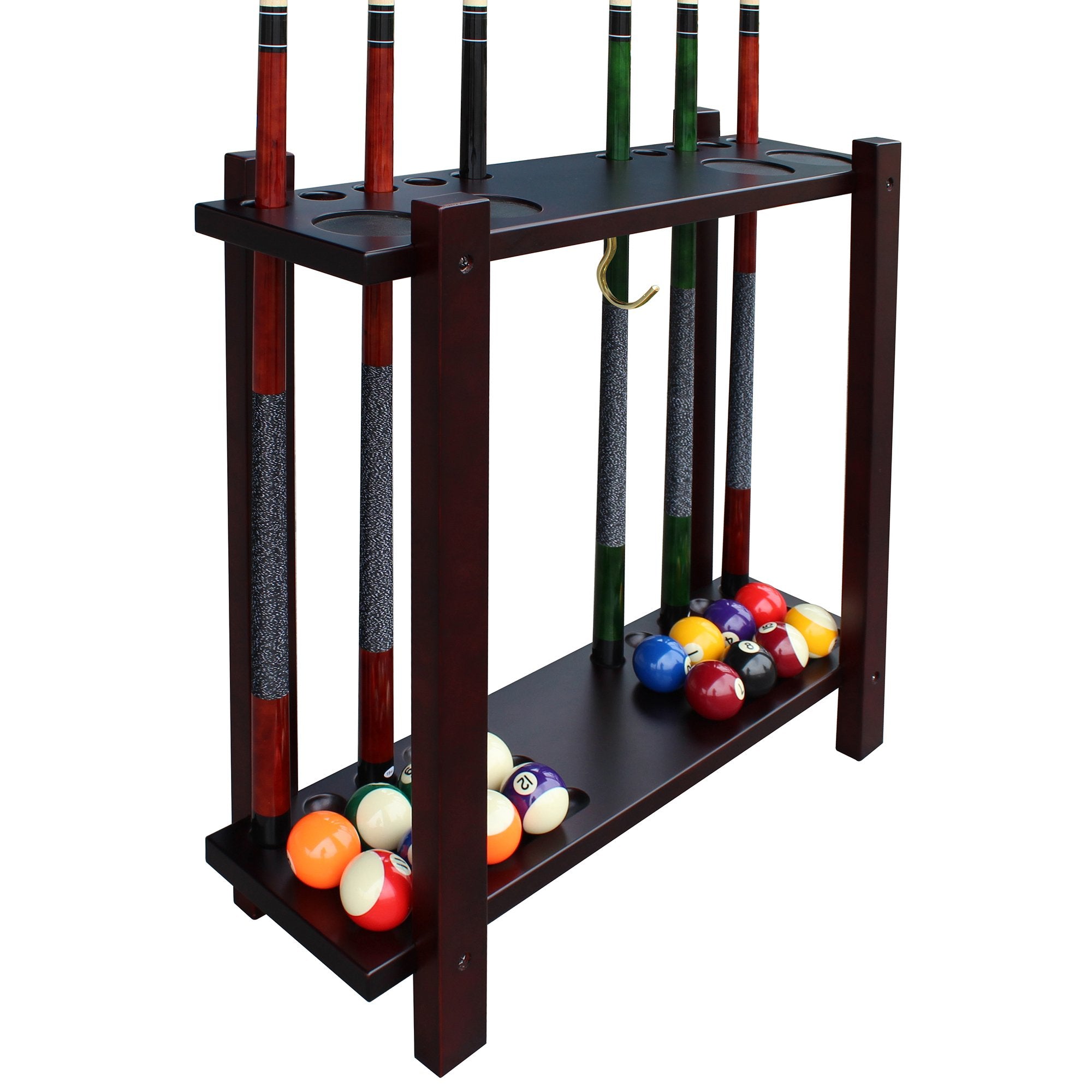 Buy Hathaway Rich Mahogany Pool Cue Rack with Free Shipping – Gaming Blaze